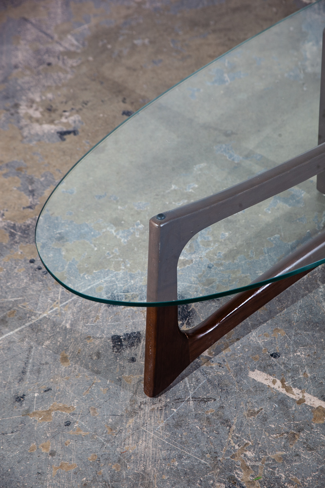 Mid Century Modern Coffee Table Oval Glass Kroehler Adrian Pearsall Craft Associates Vintage Sculptural Danish - Image 8