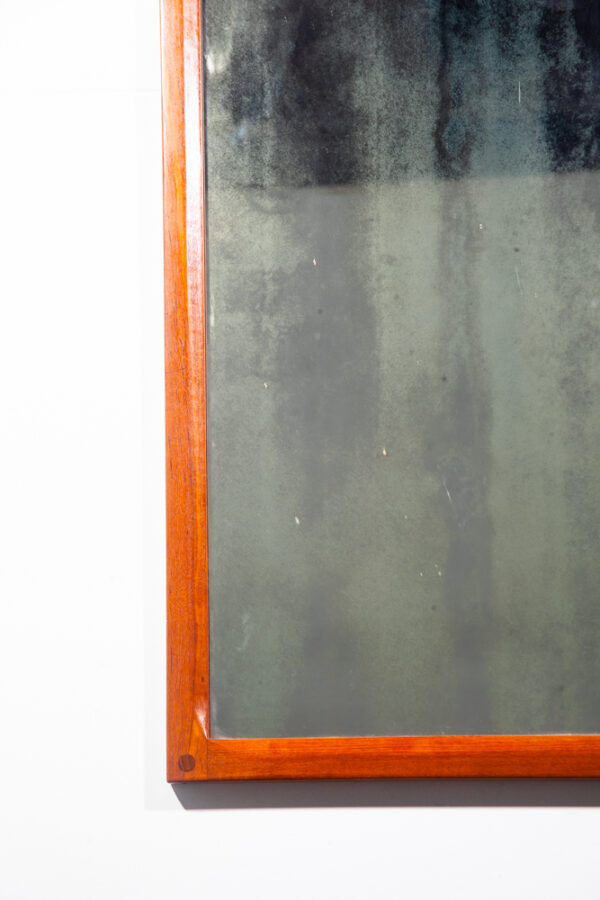 Mid Century Danish Modern Mirror Aksel Kjersgaard Wall Hanging Vanity Solid Teak Tall Denmark - Image 11