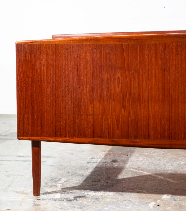 Mid Century Danish Modern Bed Frame Headboard Full Sz Size Solid Teak floating Nightstands Denmark - Image 10