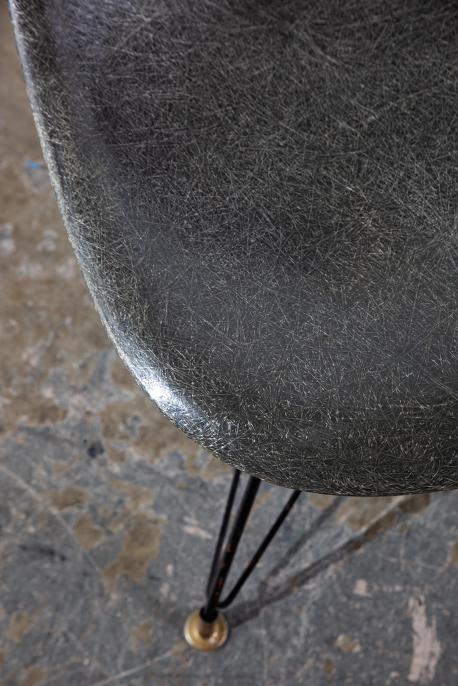 Mid Century Modern Side Chair Herman Miller Charles Eames Elephant Hide Grey DSR 2nd Gen Eiffel Shell - Image 6