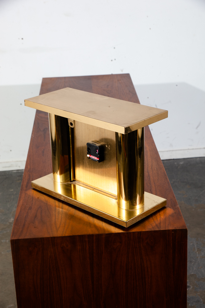 Mid Century Modern Clock Mantle Brass Curtis Jere 1977-1978 Gold Vintage Signed - Image 11