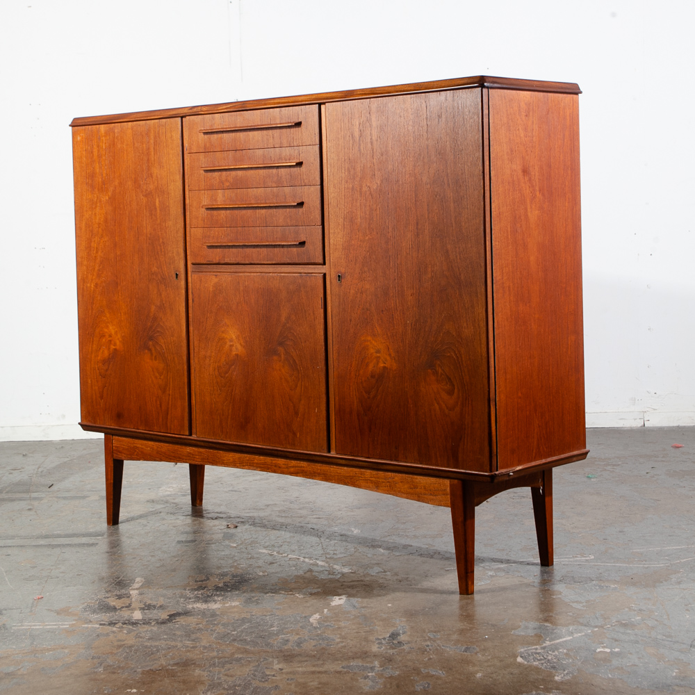 Mid Century Danish Modern Credenza Sideboard Teak Cabinet Denmark BS Mobler Mcm High Large - Image 2