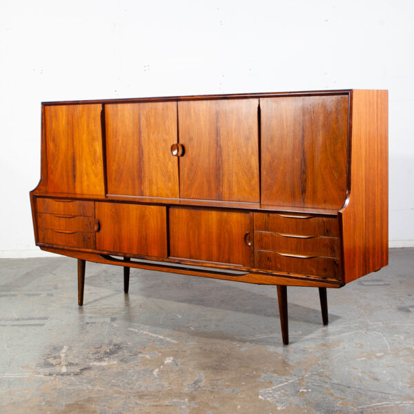 Mid Century Danish Modern Credenza Sideboard Brazilian Rosewood Large Denmark Bar Storage Arne Vodder Finn Juhl - Image 2