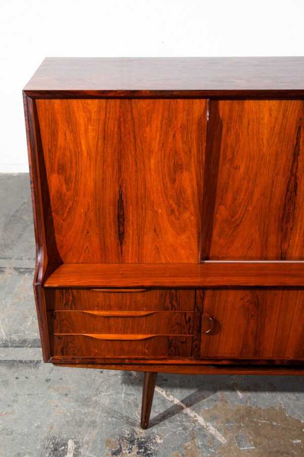 Mid Century Danish Modern Credenza Sideboard Brazilian Rosewood Large Denmark Bar Storage Arne Vodder Finn Juhl - Image 6