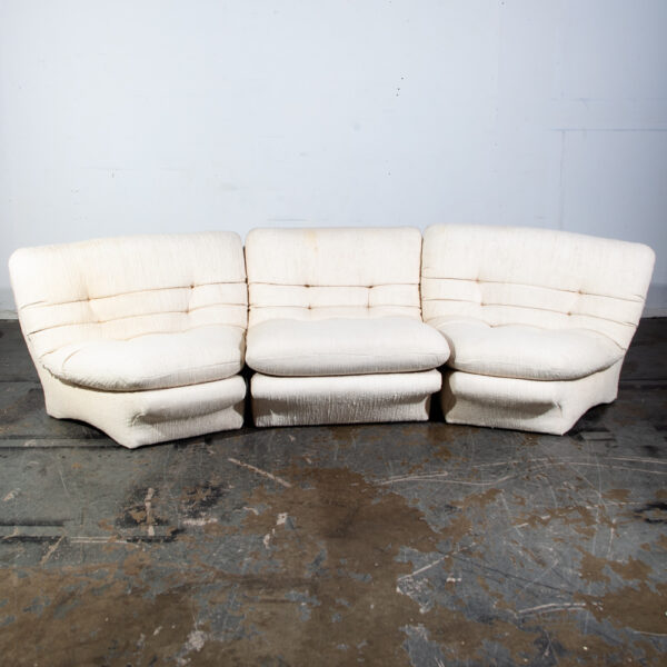 Mid Century Danish Modern Sectional Sofa Couch Weiman Preview Vladimir Kagan Wool White M Large 5 sections - Image 5