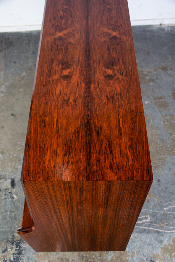 Mid Century Danish Modern Credenza Sideboard Brazilian Rosewood Large Denmark Bar Storage Arne Vodder Finn Juhl - Image 4