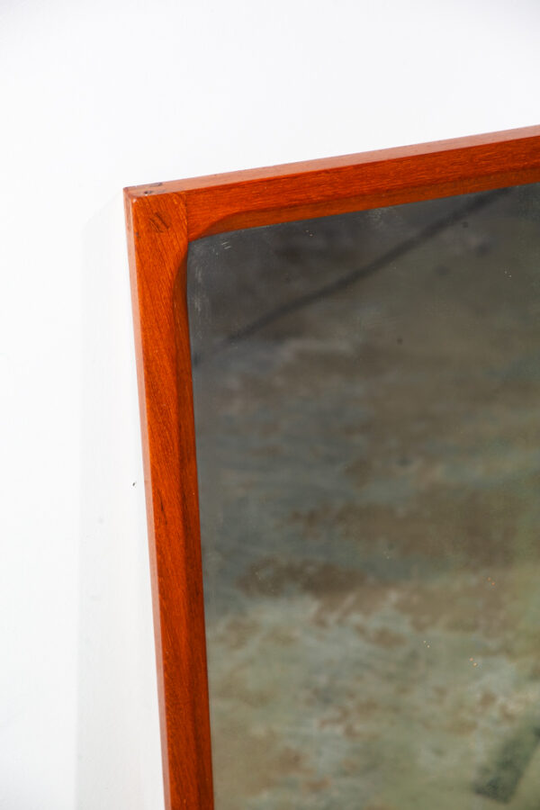 Mid Century Danish Modern Mirror Aksel Kjersgaard Wall Hanging Vanity Solid Teak Tall Denmark - Image 9