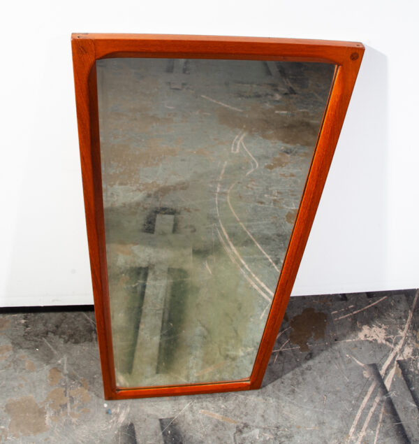 Mid Century Danish Modern Mirror Aksel Kjersgaard Wall Hanging Vanity Solid Teak Tall Denmark - Image 3