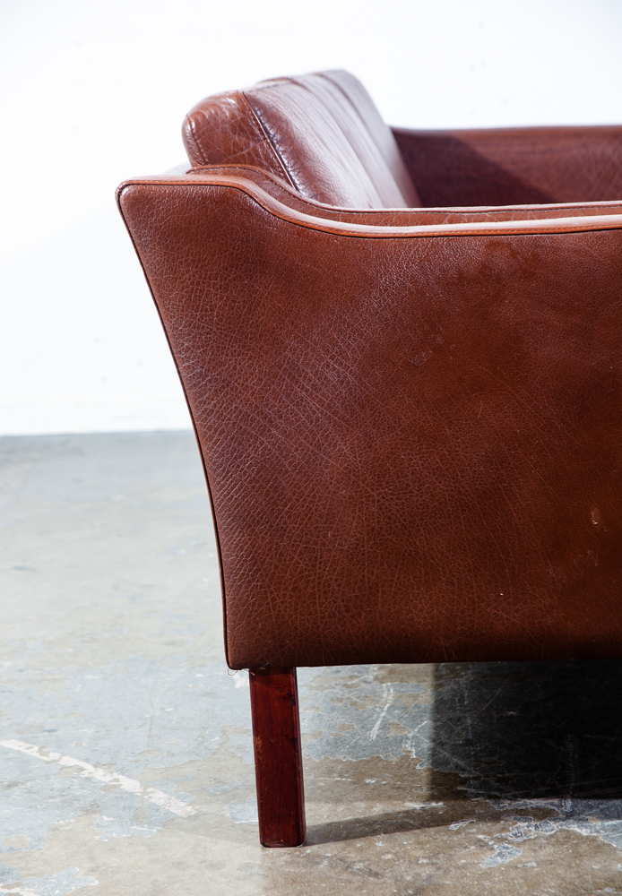 Mid Century Danish Modern Sofa Couch Mogens Hansen MH195 Brown Red 3 Seater Cognac Seating Denmark - Image 12