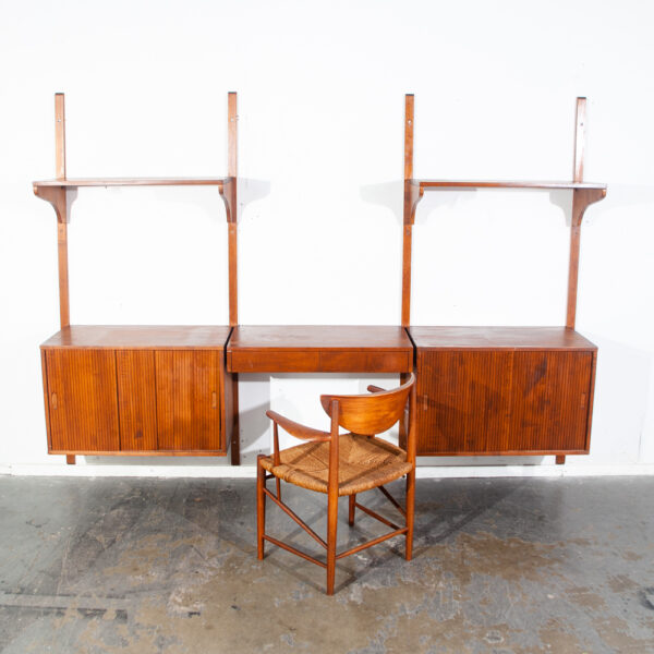 Mid Century Danish Modern Wall Unit Noral Olson Kopenhavn Modular Desk Shelving Cado Adjustable Denmark