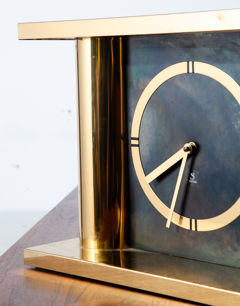 Mid Century Modern Clock Mantle Brass Curtis Jere 1977-1978 Gold Vintage Signed - Image 6