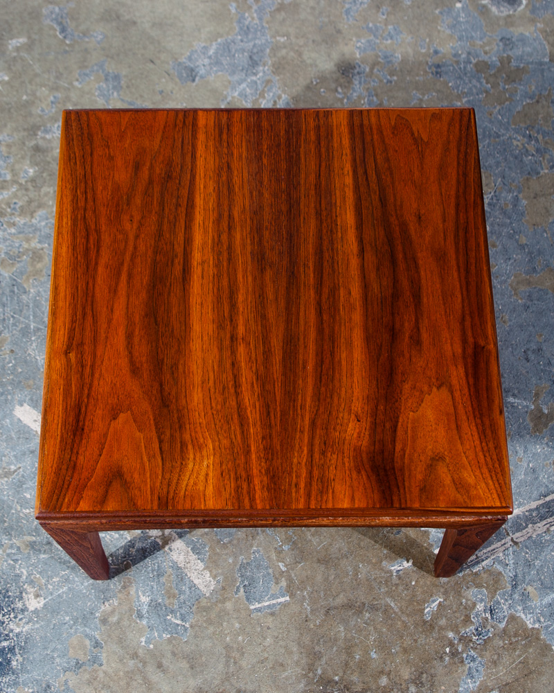 Mid Century Modern Side Table Set End Walnut Scandia Carlin Square Cube Vintage Cube - Image 2