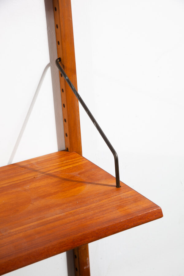 Mid Century Danish Modern Wall Unit 3 bay Teak Wood HG Hansen Guldborg Modular Cado Denmark Adjustable - Image 6