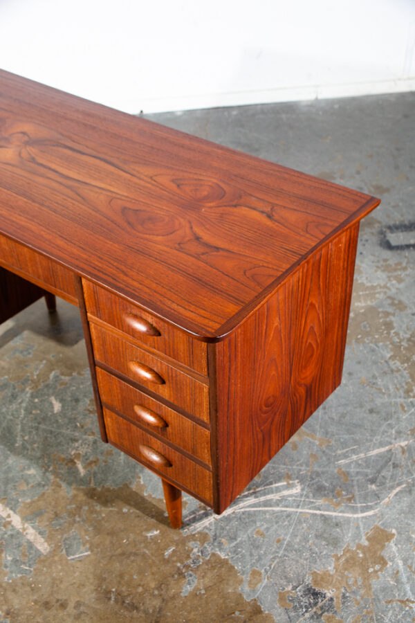 Mid Century Danish Modern Desk Teak Office Drawers Cabinet Locking Denmark Mcm Compact locking Drawers Cabinet - Image 7
