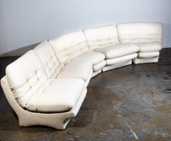Mid Century Danish Modern Sectional Sofa Couch Weiman Preview Vladimir Kagan Wool White M Large 5 sections