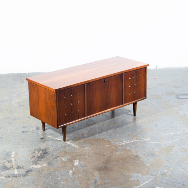 Mid Century Modern Cedar Chest Lane Lock Removed Walnut Vintage Blanket Storage Wood Locking  Bench - Image 5