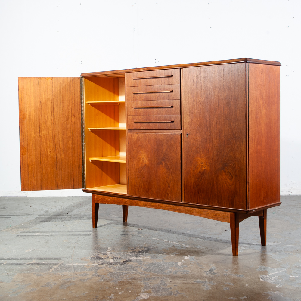 Mid Century Danish Modern Credenza Sideboard Teak Cabinet Denmark BS Mobler Mcm High Large - Image 3