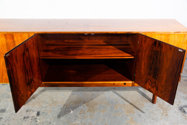 Mid Century Danish Modern Credenza Sideboard Brazilian Rosewood Axel Christiansen ACO Denmark Drawers Storage - Image 10