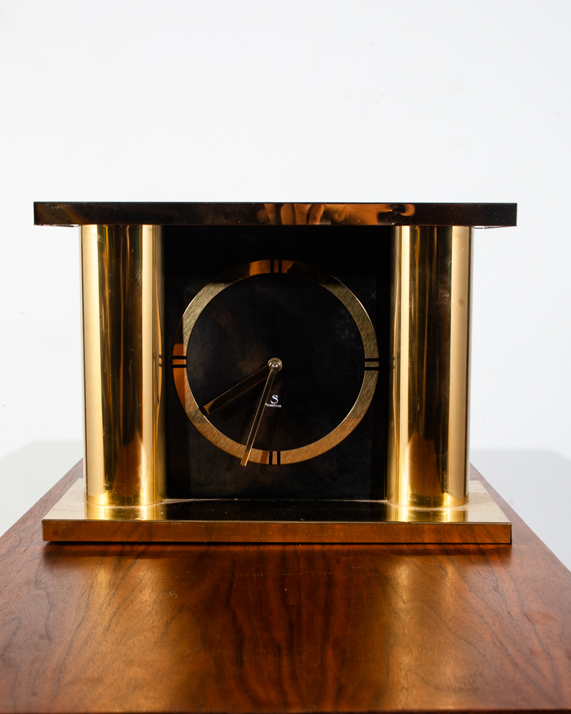 Mid Century Modern Clock Mantle Brass Curtis Jere 1977-1978 Gold Vintage Signed - Image 4