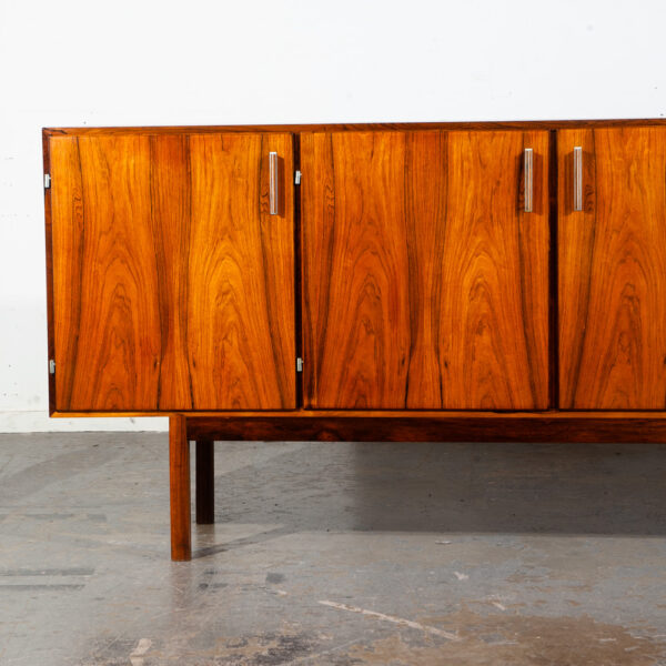Mid Century Danish Modern Credenza Sideboard Brazilian Rosewood Axel Christiansen ACO Denmark Drawers Storage - Image 4