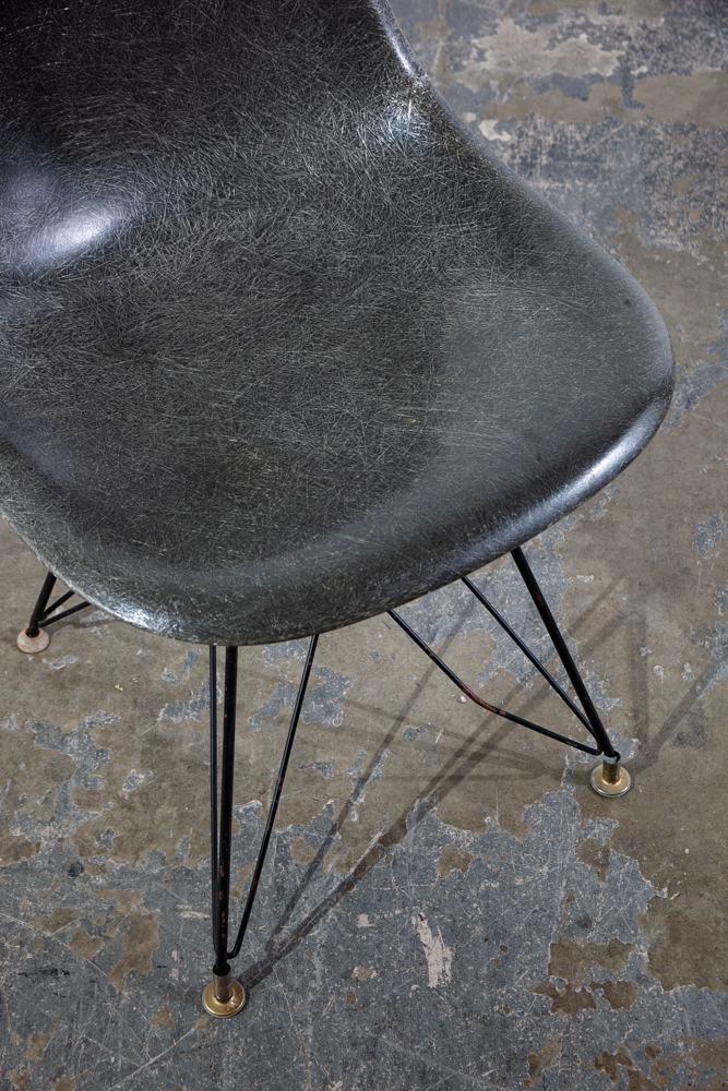Mid Century Modern Side Chair Herman Miller Charles Eames Elephant Hide Grey DSR 2nd Gen Eiffel Shell - Image 4