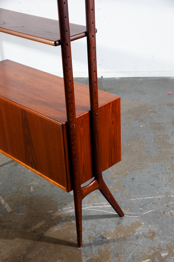 Mid Century Danish Modern Room Divider Wall Unit Teak Kurt Ostervig KP Mobler Modular Adjustable 2 Bay Cado Floating Freestanding - Image 9