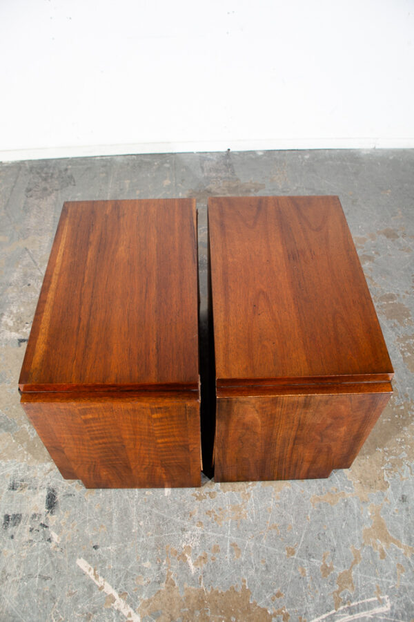 Mid Century Modern Nigtstands End Side Tables Lane Mosaic Pueblo Brutalist Pair Set Paul Evans Vintage Drawer Abstract Art - Image 6