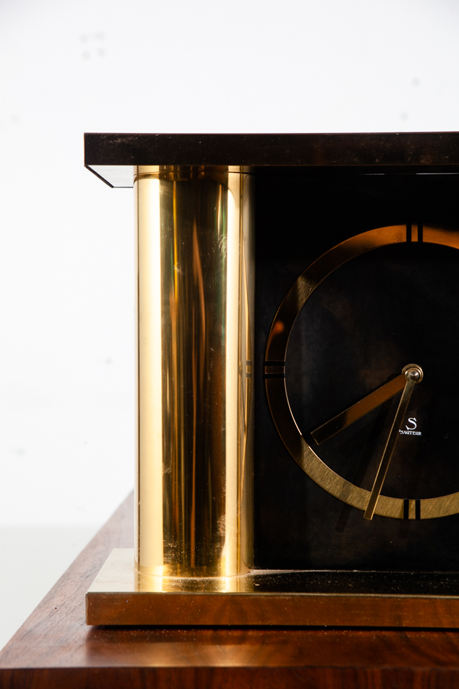 Mid Century Modern Clock Mantle Brass Curtis Jere 1977-1978 Gold Vintage Signed - Image 5