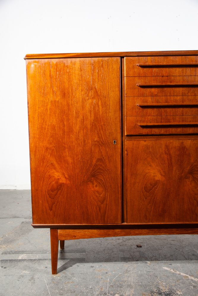Mid Century Danish Modern Credenza Sideboard Teak Cabinet Denmark BS Mobler Mcm High Large - Image 4