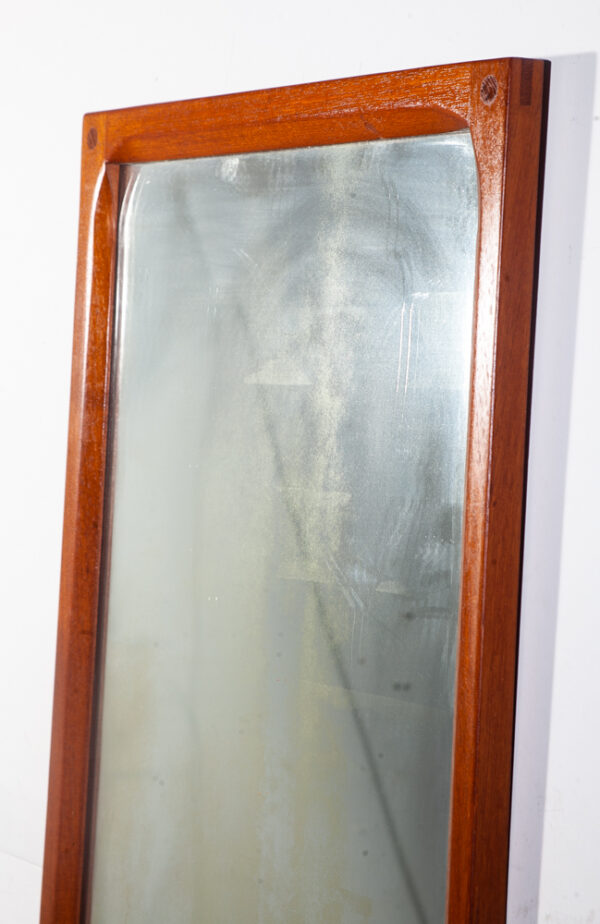 Mid Century Danish Modern Mirror Aksel Kjersgaard Wall Hanging Vanity Solid Teak Tall Denmark - Image 12