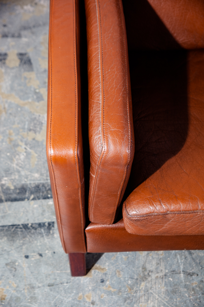 Mid Century Danish Modern Sofa Couch Mogens Hansen MH195 Brown Red 3 Seater Cognac Seating Denmark - Image 10