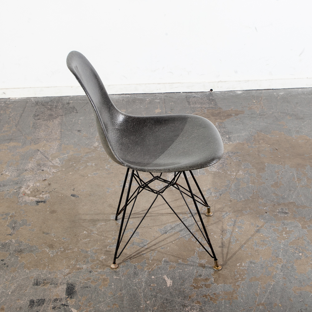 Mid Century Modern Side Chair Herman Miller Charles Eames Elephant Hide Grey DSR 2nd Gen Eiffel Shell - Image 2