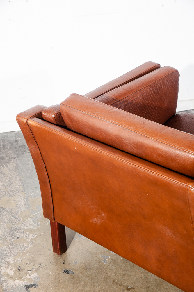 Mid Century Danish Modern Sofa Couch Mogens Hansen MH195 Brown Red 3 Seater Cognac Seating Denmark - Image 8