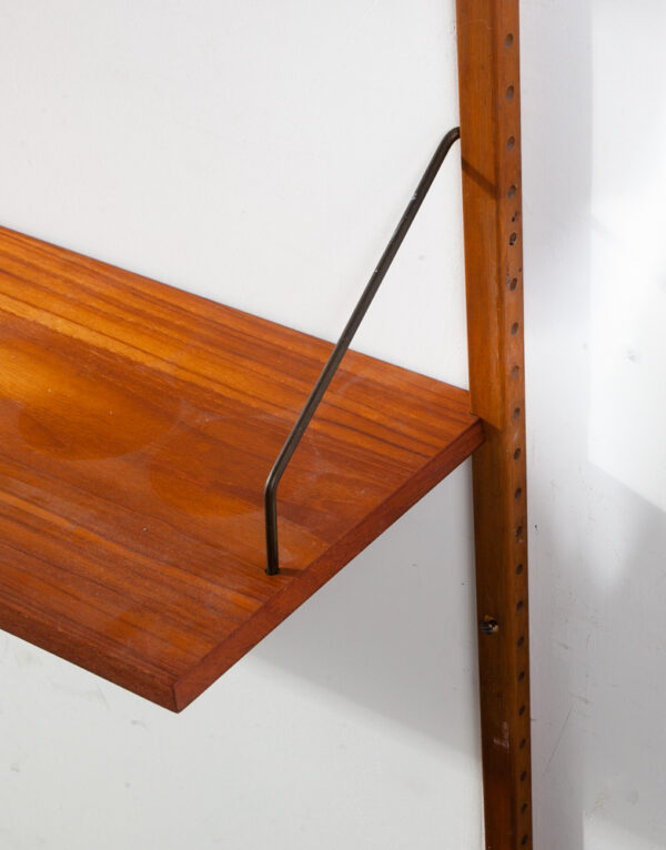Mid Century Danish Modern Wall Unit 3 bay Teak Wood HG Hansen Guldborg Modular Cado Denmark Adjustable - Image 7