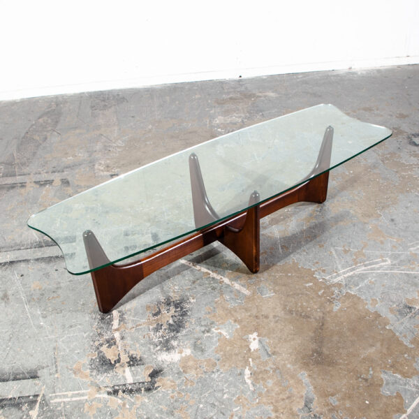 Mid Century Modern Coffee Table Surfboard Glass Kroehler Adrian Pearsall Sculptural Mcm  Floating Stingray Vintage - Image 2
