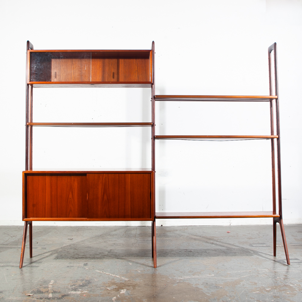Mid Century Danish Modern Room Divider Wall Unit Teak Kurt Ostervig KP Mobler Modular Adjustable 2 Bay Cado Floating Freestanding - Image 3