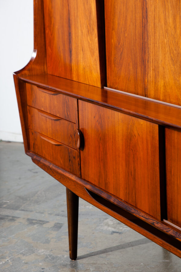 Mid Century Danish Modern Credenza Sideboard Brazilian Rosewood Large Denmark Bar Storage Arne Vodder Finn Juhl - Image 12