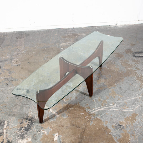 Mid Century Modern Coffee Table Surfboard Glass Kroehler Adrian Pearsall Sculptural Mcm  Floating Stingray Vintage - Image 3