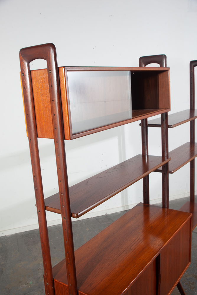 Mid Century Danish Modern Room Divider Wall Unit Teak Kurt Ostervig KP Mobler Modular Adjustable 2 Bay Cado Floating Freestanding - Image 7