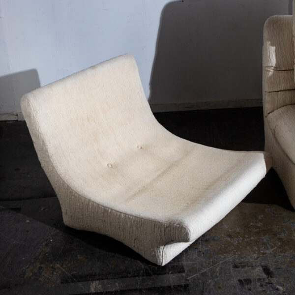 Mid Century Danish Modern Sectional Sofa Couch Weiman Preview Vladimir Kagan Wool White M Large 5 sections - Image 10