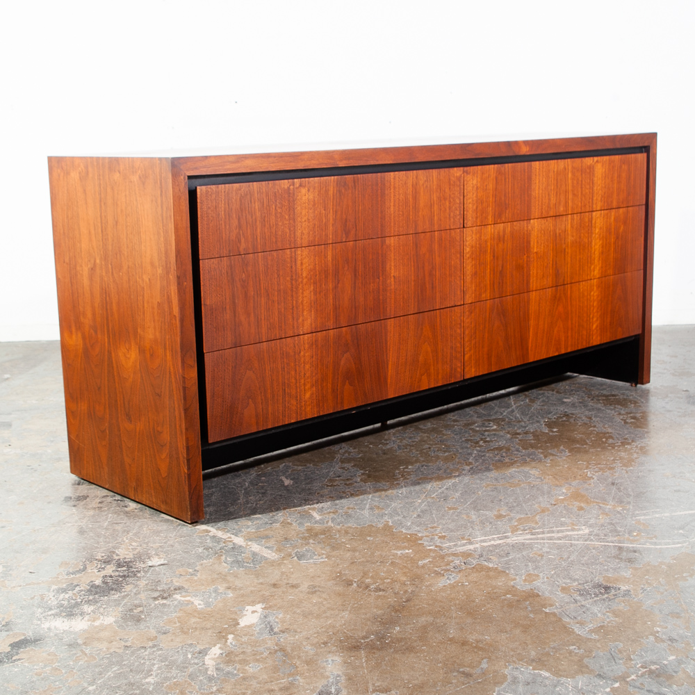 Mid Century Modern Credenza Dresser 6 Drawer Dillingham Walnut Vintage Mcm Wide Media Danish - Image 10