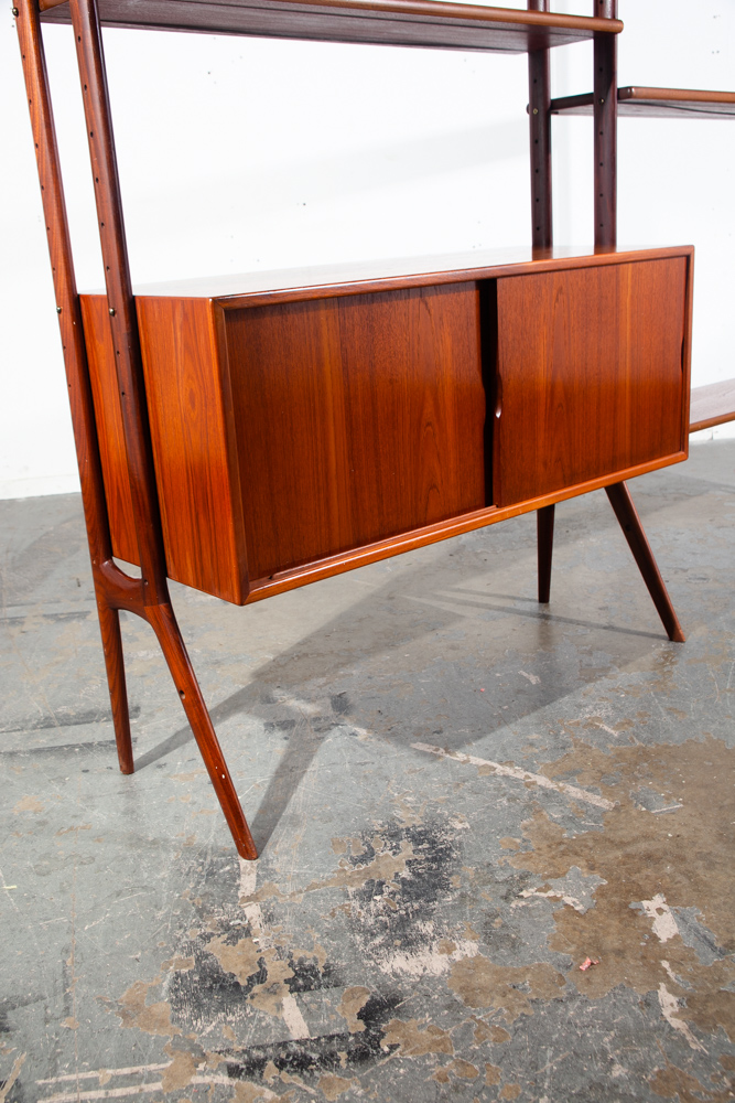 Mid Century Danish Modern Room Divider Wall Unit Teak Kurt Ostervig KP Mobler Modular Adjustable 2 Bay Cado Floating Freestanding - Image 5