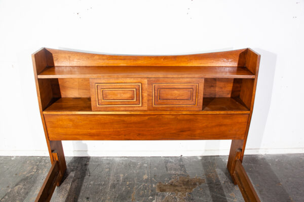 Mid Century Modern Headboard bed frame Full S Broyhill Sculptra Foot Board Mcm Walnut Brazilia - Image 3