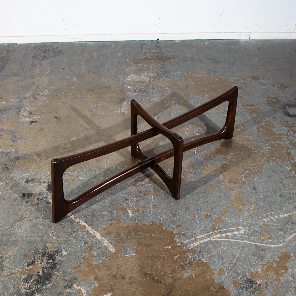 Mid Century Modern Coffee Table Oval Glass Kroehler Adrian Pearsall Craft Associates Vintage Sculptural Danish - Image 4