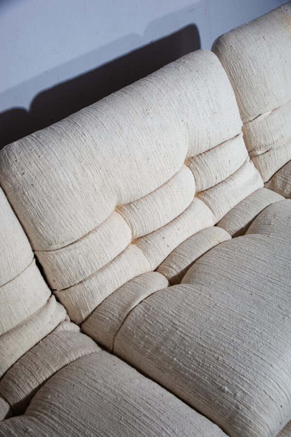 Mid Century Danish Modern Sectional Sofa Couch Weiman Preview Vladimir Kagan Wool White M Large 5 sections - Image 9