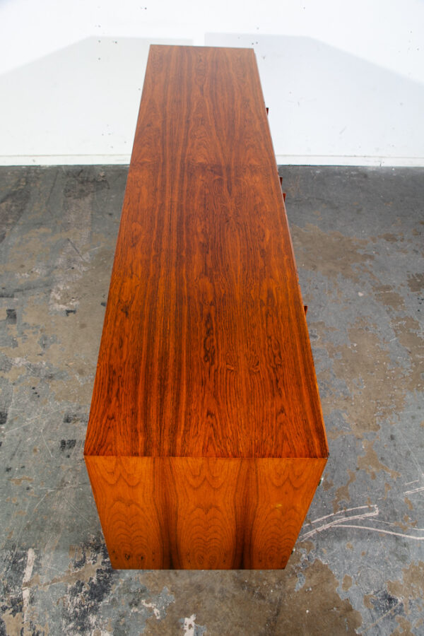 Mid Century Danish Modern Credenza Sideboard Brazilian Rosewood Axel Christiansen ACO Denmark Drawers Storage - Image 6