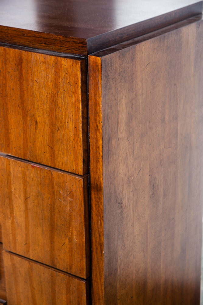 Mid Century Modern Dresser Highboy Lane Mosaic Pueblo Brutalist 5 Drawer Wood - Image 6