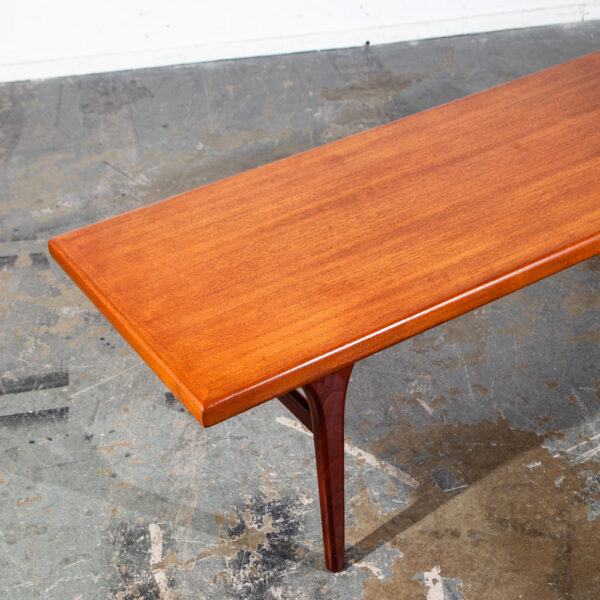 Mid Century Danish Modern Coffee Table Solid Teak Wood Surfboard Large Wide Denmark Grete Jalk - Image 11