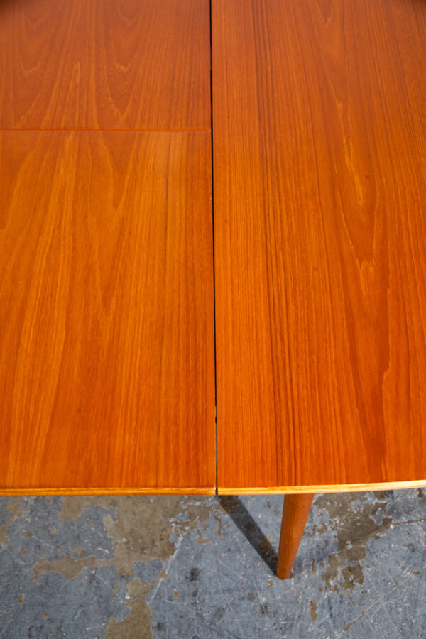 Mid Century Danish Modern Vintage Dining Table Oval Teak Extension Dux Accordion Leaf Mcm - Image 10