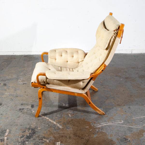 Mid Century Danish Modern Lounge Chair Armchair Cream Finn Ostergaard Denmark - Image 3